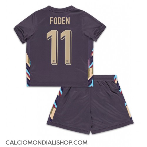 Maglie da calcio Inghilterra Phil Foden #11 Seconda Maglia Bambino Europei 2024 Manica Corta (+ Pantaloni corti)